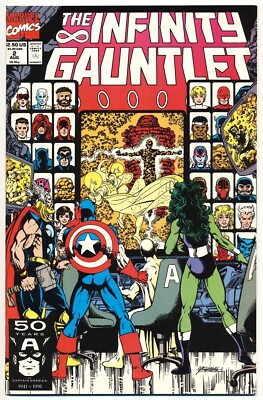 INFINITY GAUNTLET #2 VF, Thanos, Direct Marvel Comics 1991 Stock Image