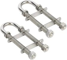 Amarine Made Stainless Steel Marine Boat Stern Bow Eye Tie Down U Bolt 3/8" Dia