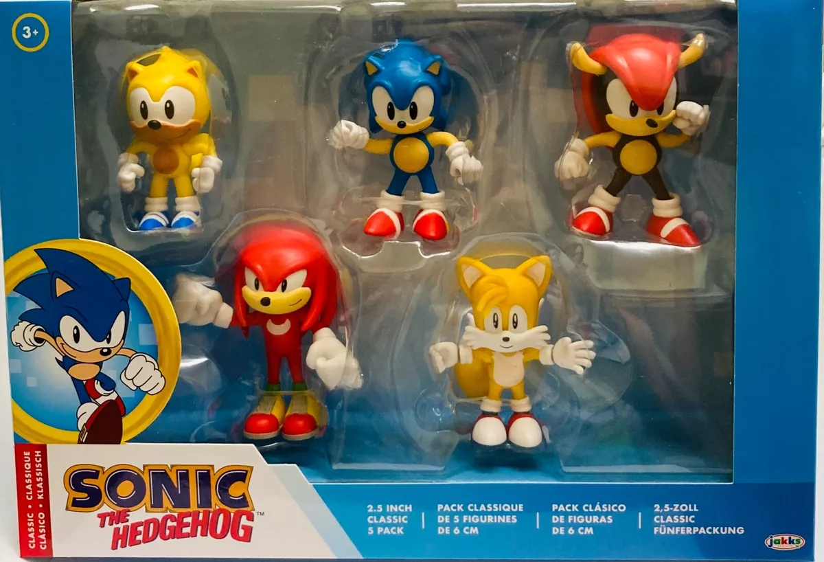 NIB Jakks Pacific Sonic The Hedgehog 2 1/2 Classic Figure Toy Set 5 Pack  Tails