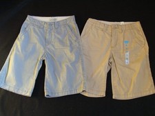NWT Boys Set of 2 Chino Shorts Size 8 TCP Children's Place 100 Cotton Gray Tan