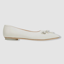 $895 Simone Rocha Womens White Satin Ornament...