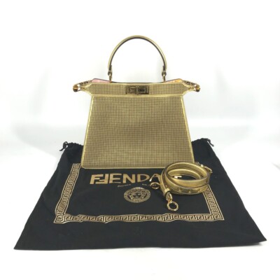FENDI 8BN321 FENDACE Peekaboo ISEEU Medium 2WAY Shoulder Bag Hand