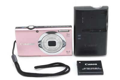 NEAR MINT ] Canon PowerShot A2400 IS Pink 16.0MP Digital Camera 
