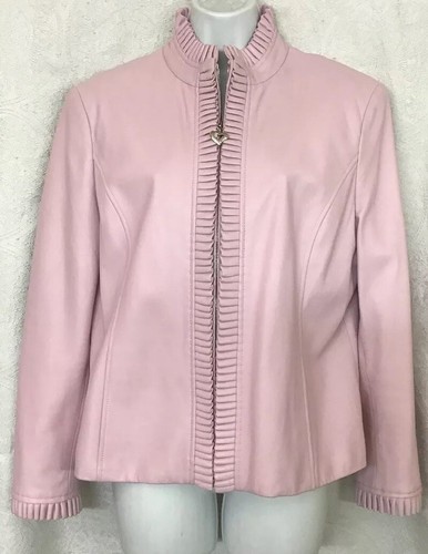 St John Sport Leather Jacket Pinkish 