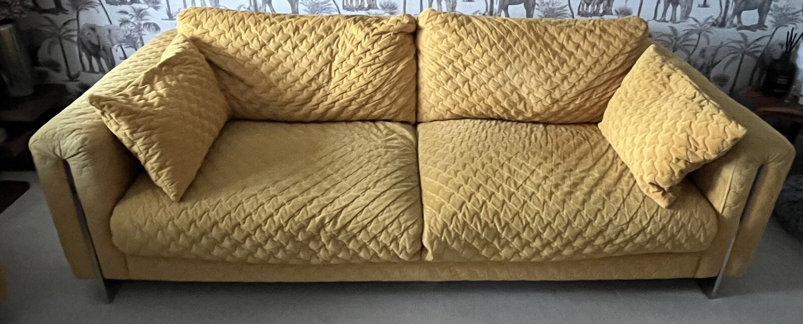 Furniture Village Yellow 3 Seater Sofa & Chair eBay