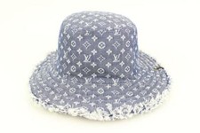 Louis Vuitton Monogram Denim Bucket Hat Bobbygram Cap Rare Jean Sun Visor 1lk318