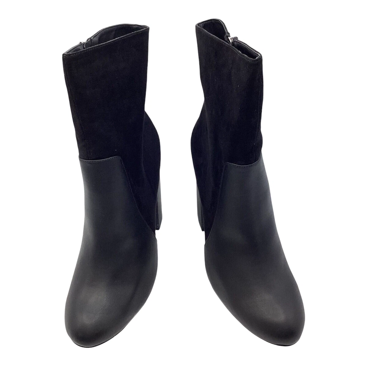 Anne Michelle Mujer Botines UK 7 Negro Imitación Gamuza Tacón Bloque Invierno