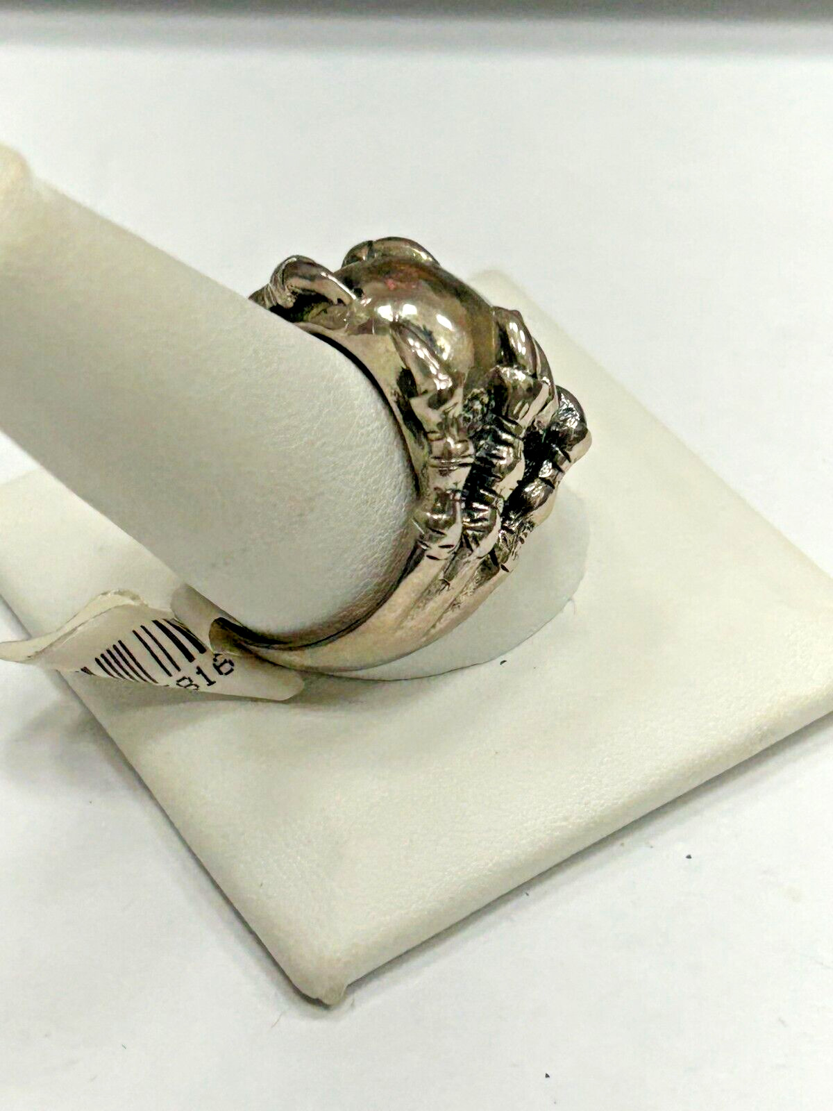 Solid 925 Sterling silver Claw Skull Biker Ring S… - image 5