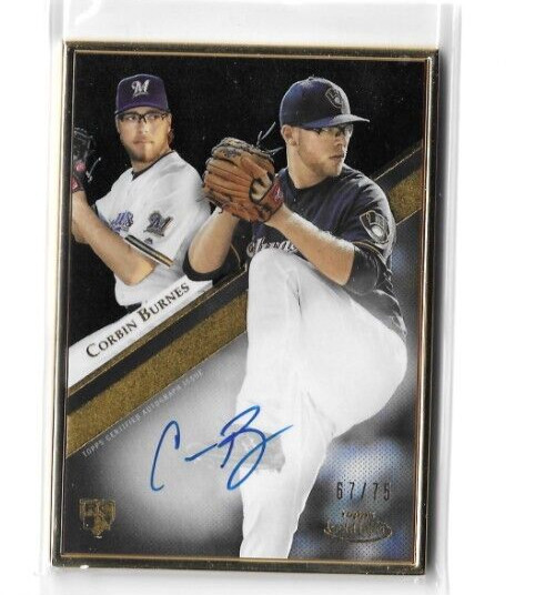 Corbin Burnes 2019 Topps Gold Label Framed Auto Autograph GLA-CB Serial #d 67/75