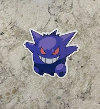 Gengar Pokemon Sticker l Gloss or Holographic Laminate l Waterproof Decal