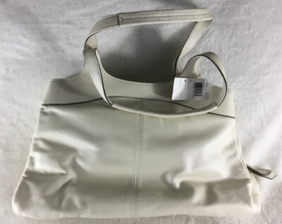 Coach Lexi White Cowhide Leather Satin Interior Satchel No. A1220