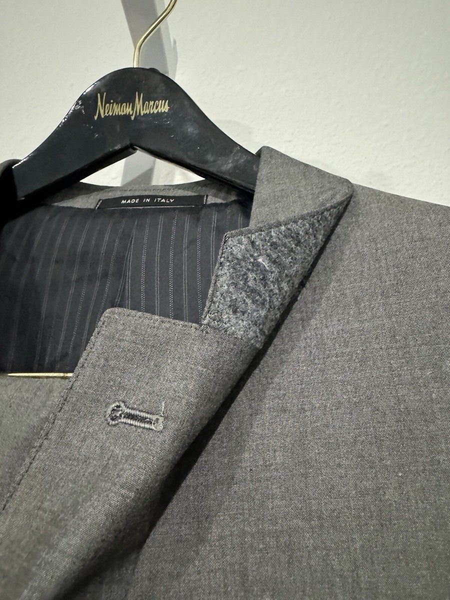 Armani Collezioni Su Misura Bespoke Mens Gray 2 Piece Suit Size