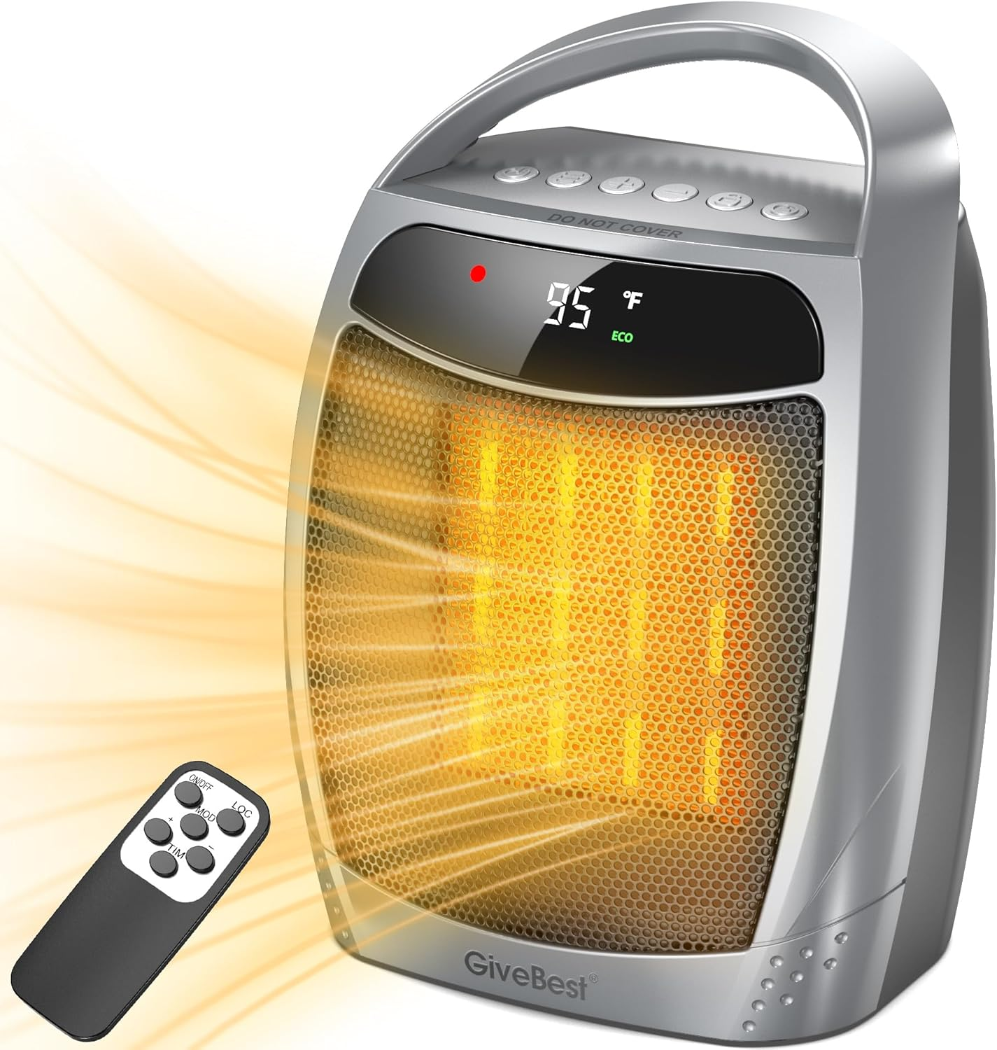Space Heater for Indoor Use, 1500W Portable Heater with Remote, 12H Timer, Eco M-image