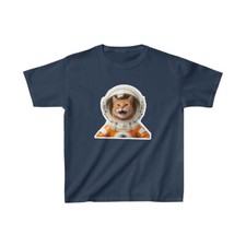 US Kids - Cat astronaut - Kids Heavy Cotton Tee 7Y to 14Y