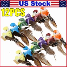 12Pcs/set Artificial Simulation Foam Feather Birds Home Ornaments Crafts Decor
