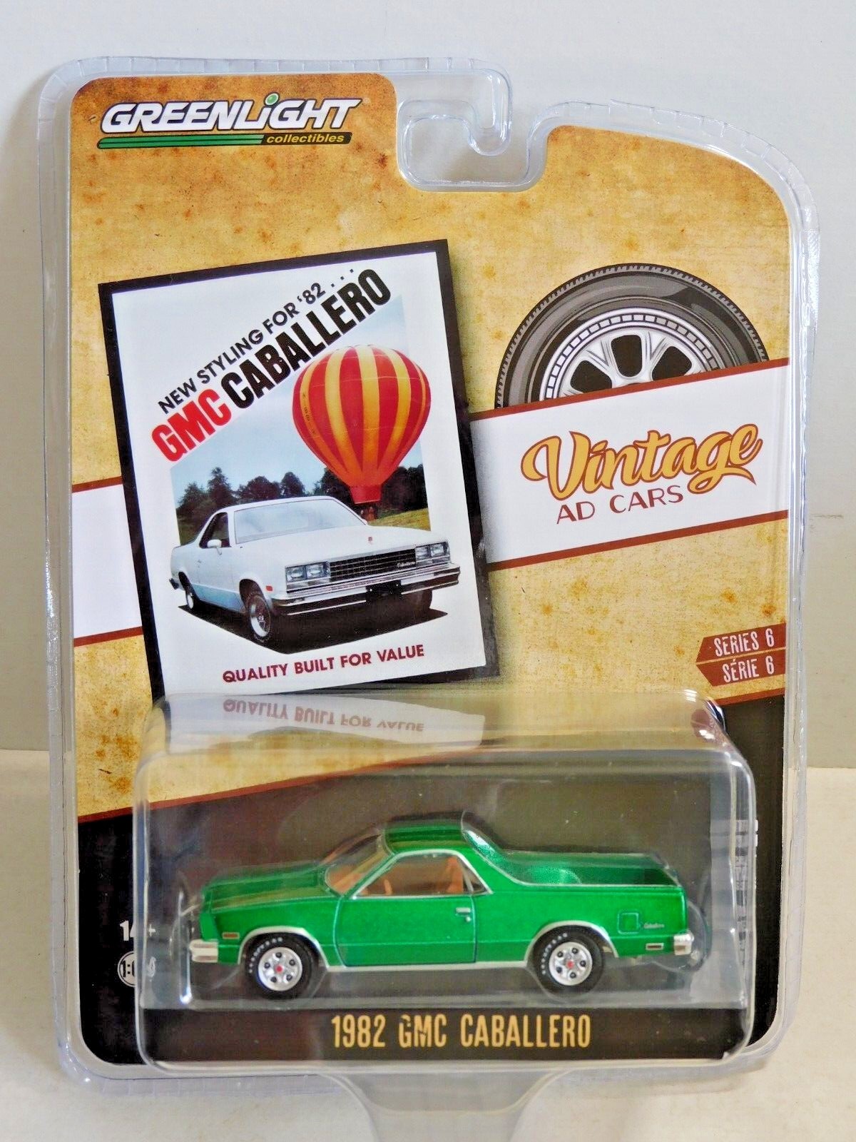 GREENLIGHT 1982 GMC CABALLERO 1/64 39090-F VINTAGE ADS 6 CHASE GREEN BODY