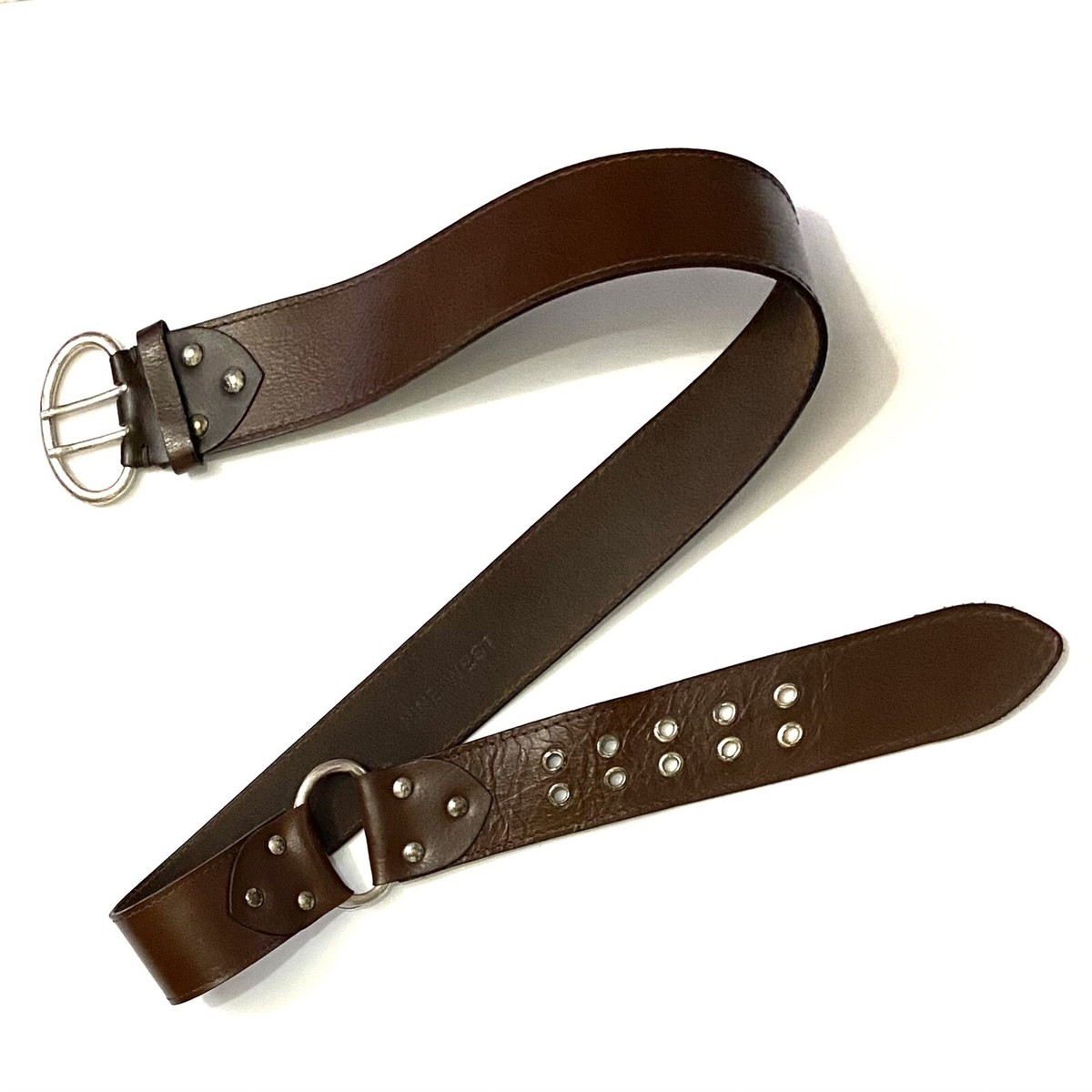 Vintage brown leather BOHO belt w silver buckle Verdusa Women main image 4