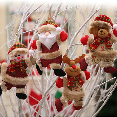 MinLia Christmas Plush Doll Decorations,Santa Claus Snowman Elk Small Pendant Christmas Tree Pendant Supplies Elk B 
