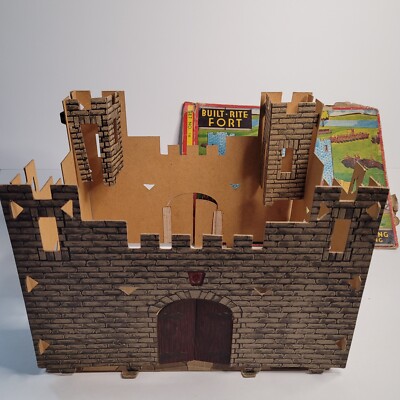 Vintage 1930's Built Rite Fort Set # 16 In Partial Box Warren Paper Products