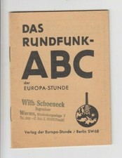 Das Rundfunk - ABC der Europa-Stunde 1936 Radio Empfänger Technik Tips Hörer