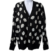 Cárdigan Suéter Hot Topic Halloween 1X 14 16 Plus Fantasma Negro Tejido Elástico Boo
