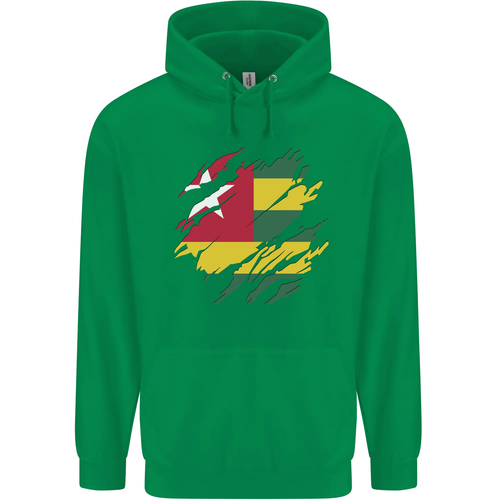 Torn Togo Flag Togolese Day Football Childrens Kids Hoodie - Picture 44 of 76