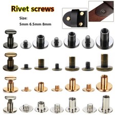 20pcs Flat Belt Screw Leather Craft Nail Brass Rivets Stud Head