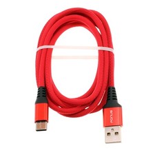 Type-C Red 10ft USB-C Cable Charger Cord Power Wire Long Braided for Tablets