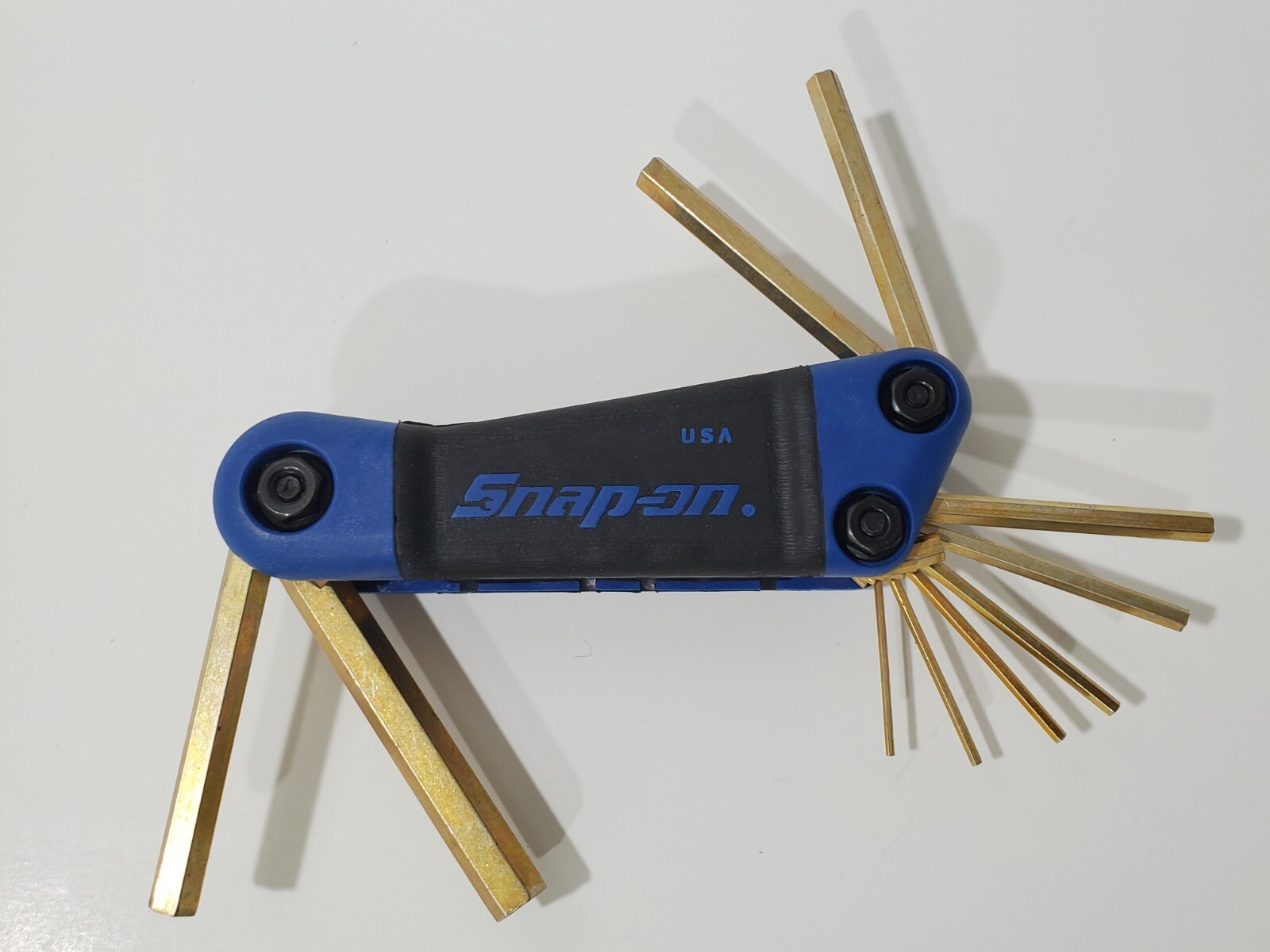 Snap On Tools L-shaped Metric 10 Folding Gold HEX Keys Set 1.5-10mm Set ...