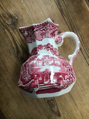 Mason's Vista Pink, Transferware: Hydra Serving Pitcher / Jug, 5 1/4''