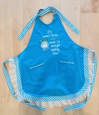KAY DEE EMBROIDERY APRON IF WEREN'T FOR LAST MINUTE I'D NEVER GET ANYTHING DONE