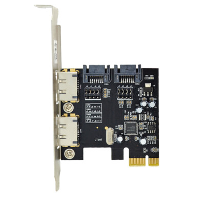Controller Card Karte WBTUO LT107 PCI-E PCIe  Karte 2X interne SATA III 2X eSATA