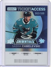 2020-21 Upper Deck Credentials Sasha Chmelevski Debut Ticket Access /999