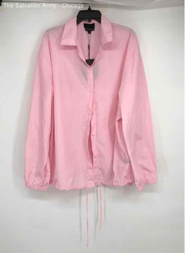 Cynthia Rowley Womens Pink Collared Long Sleeve Windbreaker Jacket Size Medium