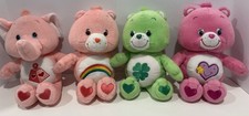 Lot of 4 Care Bears Lot 2003 Play Along Take Care, Good Luck, Cheer,Lotsa Heart
