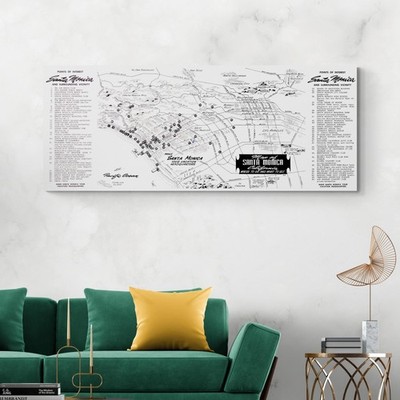 1954 Map of Santa Monica California   Postwar Streets, Parks, Beaches & Growth