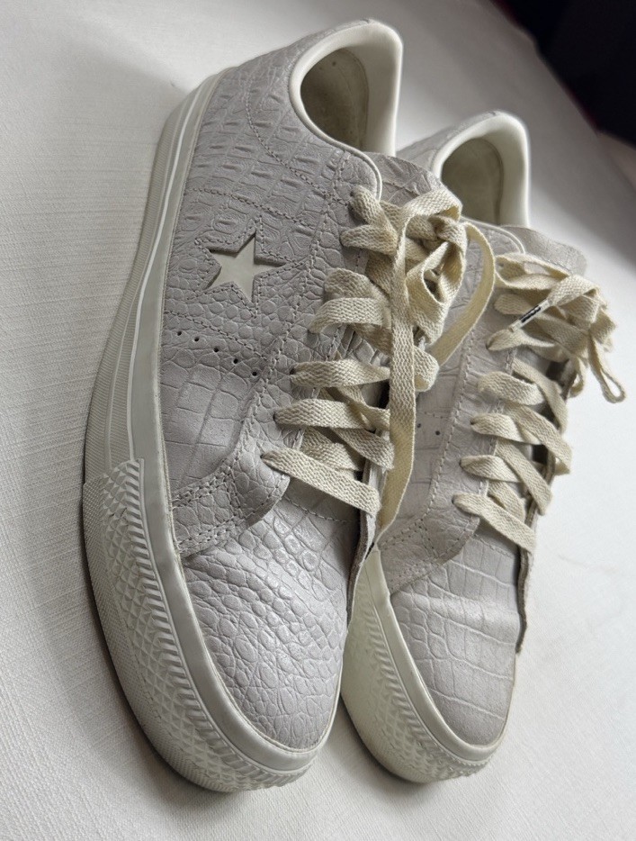 Converse White Star Crocodile Pattern Leather Men… - image 6