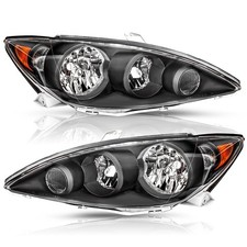 Headlight Assembly Black Housing Amber Reflector for Toyota Camry 2005 2006