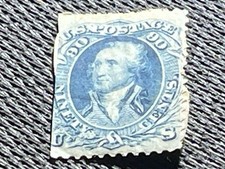 Antique US Stamp Scott #72 George Washington Unused Hinged