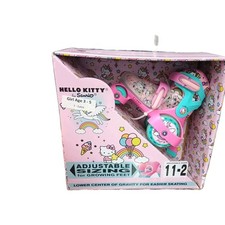 New Girls Roller Derby Roll Adjustable Hello Kitty Skate Size 11-2 Pink/Blue NEW