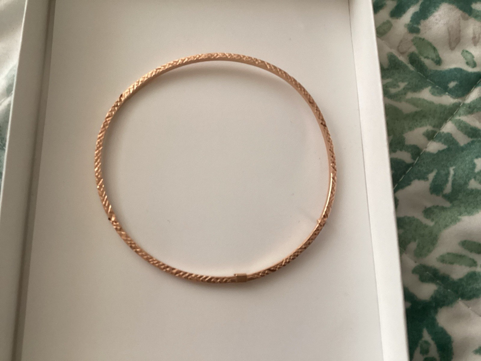Solid 14KT Rose Gold Polished Thin Bangle Bracele… - image 9