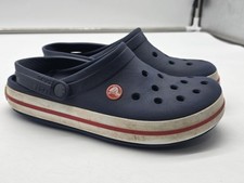 Crocs Crocband Clog Shoes Kids Size 4 Blue Slip On Sandals Comfort Damage