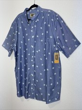 The Foundry Mens Chambray Denim Short Sleeve Button, Crab Print Size 2XLT NWT!