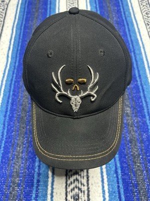 Bone Collector Outdoor Cap Fitted Hat L/XL Black Hunting Skull Antlers Cap