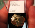 GOLDEN PYRITE THUMBNAIL IN CASE CUBIC MURO DE AGUQAS LA RIOGA SPAIN #159 — photo 9
