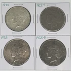 1922 1922-S 1923 1923-D Peace Dollar Lot of 4