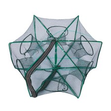 6 Holes Foldable Fishing Trap Net Crab Shrimp Crayfish Lobster Bait Cast Cage