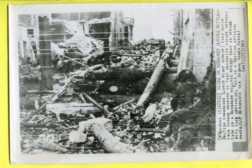 1944 Normandy British Commandos Street Fighting Original Press Wirephoto