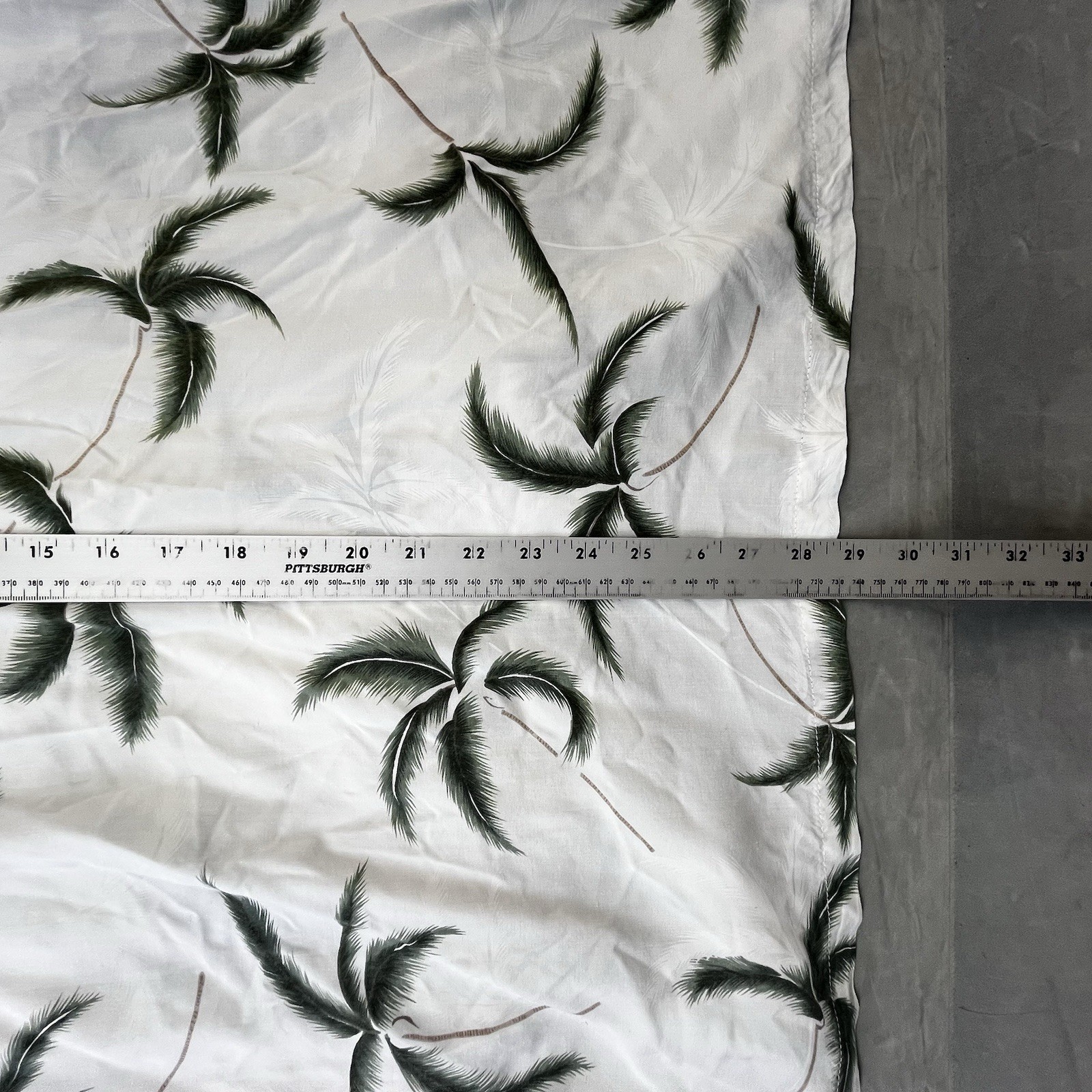 Paradise Found Palm Trees Hawaiian Button Down Shirt Mens Vintage XL White