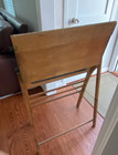 National School Natural Slate Chalk Board Slatington Easel Rotating Picture Vtg — photo 3